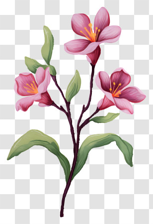 Pink Flowers - Pink Blossoming Flower Bouquet Illustration Transparent PNG