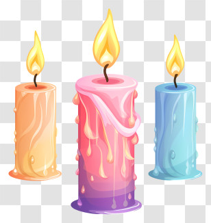 Rainbow Candles - Colorful Decorative Candles Transparent PNG