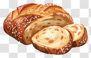 Bread - Loaf Of Bread With Slices Transparent PNG