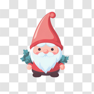 Christmas Gnome - Cute Garden Gnome Cartoon Design Transparent PNG