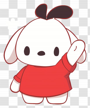 Pochacco - Cute Cartoon Dog In Red Shirt Transparent PNG