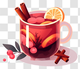 Hot Drink - Warm Spiced Drink With Orange And Cinnamon Transparent PNG