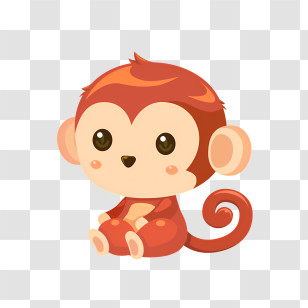 Small Monkey - Cute Monkey Cartoon Illustration Transparent PNG