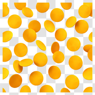 Gold Confetti - Pattern Of Floating Yellow Discs Transparent PNG