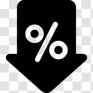 Discount Arrow - Sale Percentage Icon With Downward Arrow Transparent PNG