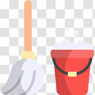 Cleaning Mop - Mop And Bucket With Soap Bubbles Transparent PNG