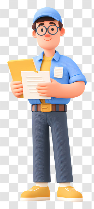 Deliveryman Holding Notes - Delivery Man With Documents Transparent PNG