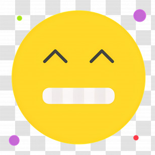 Grimacing Face Emoji - Grinning Yellow Emoji With Colorful Dots Transparent PNG