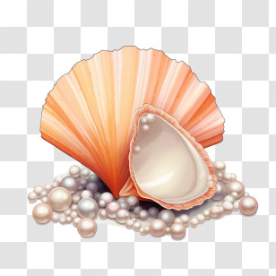 Sea Shell
 - Elegant Pearl Nestled In Seashell Transparent PNG