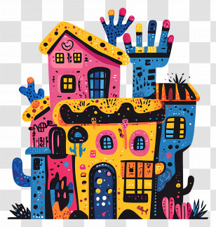 Cartoon Home - Whimsical Doodle House Transparent PNG