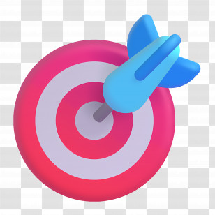 Bullseye Emoji - Colorful Target With Dart Transparent PNG