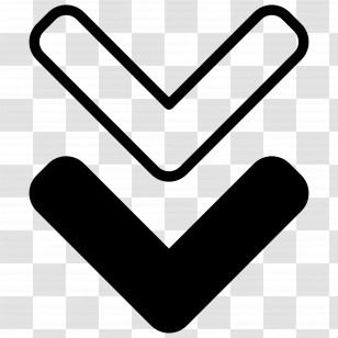 Down Arrow - Double Arrow Downward Icon Transparent PNG