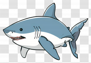 Cartoon Shark - Cartoon Illustration Of A Shark Transparent PNG