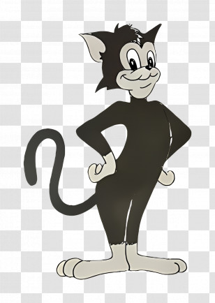 Butch Cat - Classic Anthropomorphic Black Cat Transparent PNG