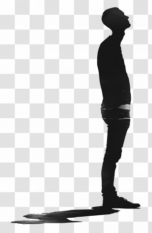 Standing Man Silhouette - Silhouette Of A Man Standing In Thought Transparent PNG