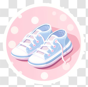 Baby Shoes - Blue Sneakers With White Laces In Casual Style Transparent PNG