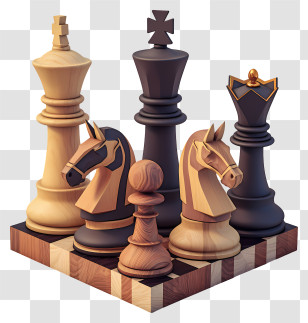 Chess - Chess Pieces On A Round Board Transparent PNG