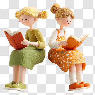 Young Girls Readers - Girls Reading Books Transparent PNG
