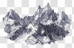 Mountain Range - Snowy Mountain Range Transparent PNG