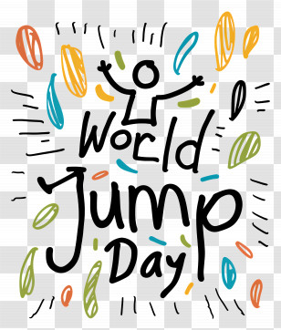 World Jump Day - World Jump Day Doodle Illustration Transparent PNG