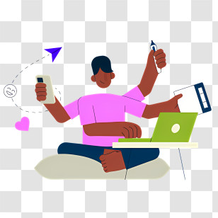 Health - Multitasking Person With Multiple Arms Transparent PNG