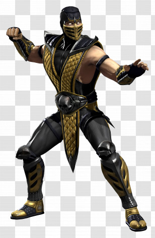 Scorpion - Masked Fighter In Combat Stance Transparent PNG