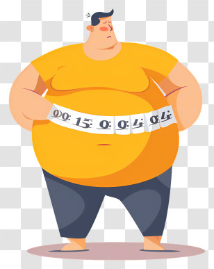 World Obesity Day - Overweight Man With Measuring Tape Transparent PNG