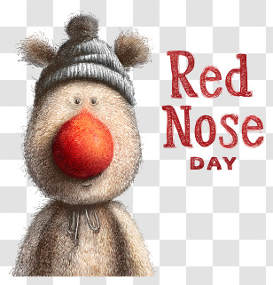 Red Nose Day - Red Nose Bear For Charity Event Transparent PNG