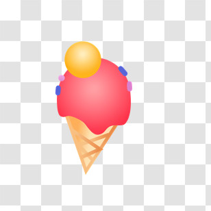 Icon - Colorful Ice Cream Cone Transparent PNG