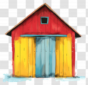 Barn - Colorful Barn Illustration Transparent PNG