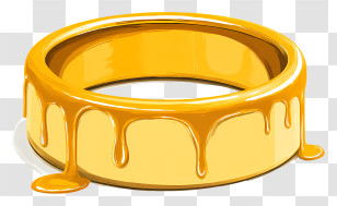 Melting Golden Ring - Dripping Gold Ring Transparent PNG