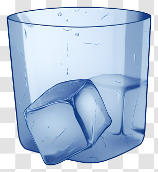 Glass Of Water - Glass With Ice Cubes Transparent PNG