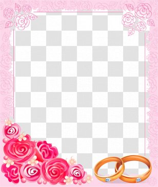 Wedding Invitation Picture Frame Clip Art - Drawing - Border Pink Roses Stock Image Transparent PNG
