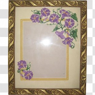 Picture Frames Cross-stitch Embroidery Morning Glory - Flower Arranging - Embroidered Flowers Transparent PNG