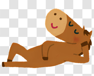 Icon - Relaxed Cartoon Horse Transparent PNG