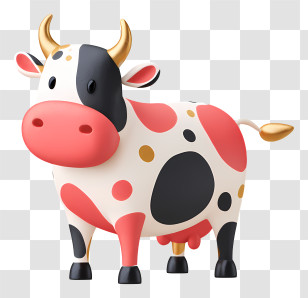 Crazy Cattle - Cartoon Cow With Spots Transparent PNG