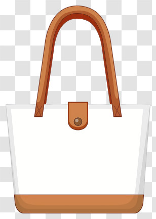 White Handbag - Stylish White And Brown Handbag Transparent PNG