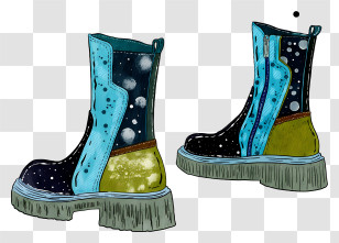 Blue Boots - Colorful Fashion Boots Transparent PNG