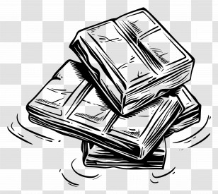 Chocolate - Stack Of Chocolate Bars Transparent PNG