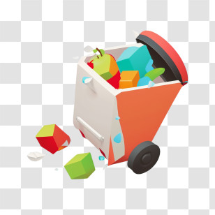 Trash Can
 - Trash Bin With Colorful Garbage Transparent PNG