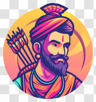 Indian Man - Illustration Of A Historical Archer In Vibrant Colors Transparent PNG