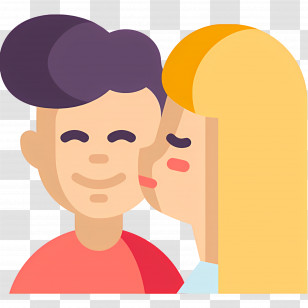 Couple Kissing - Couple Showing Affection With A Kiss Icon Transparent PNG