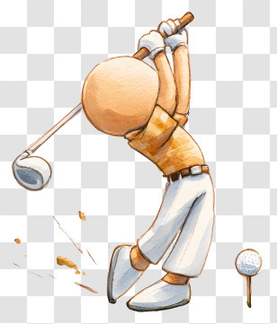 Playing Golf - Golf Player Cartoon Illustration Transparent PNG