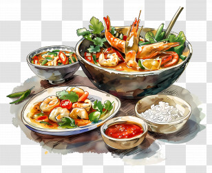 Thai Food - Delicious Food Dishes Transparent PNG