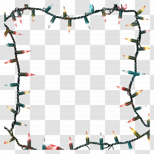 Christmas Lights Border Frame - Colorful Christmas Lights Decoration Transparent PNG