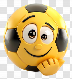 Soccer - Smiling Soccer Ball Emoji Design Transparent PNG