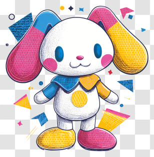 Pop Art Cinnamoroll - Colorful Bunny Character Illustration Transparent PNG