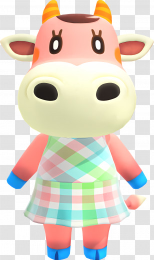 Norma - Animal Crossing Cow In Dress Transparent PNG