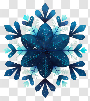 Snowflake Close Up - Blue Decorative Snowflake Transparent PNG