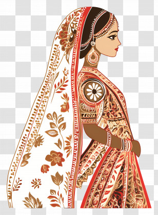 India Girl - Traditional Bride In Sari Transparent PNG